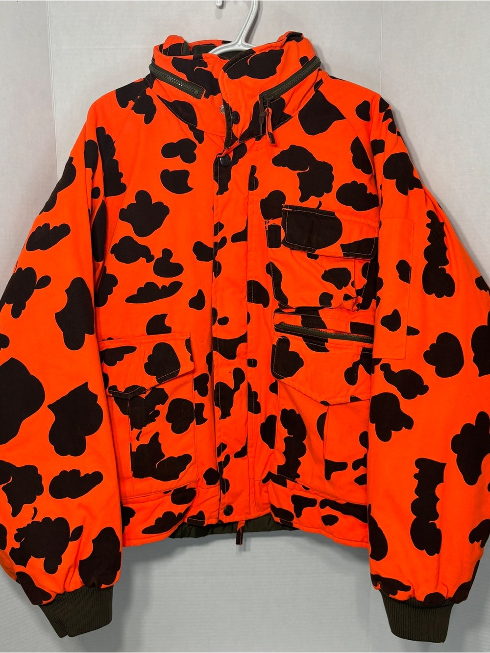 Field & Stream Men’s XL Neon Orange Camouflage Puffer Jacket Outdoor Perormance